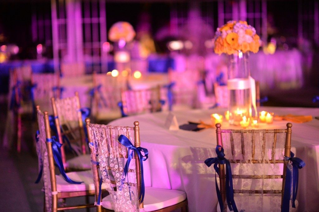 Wedding reception set up