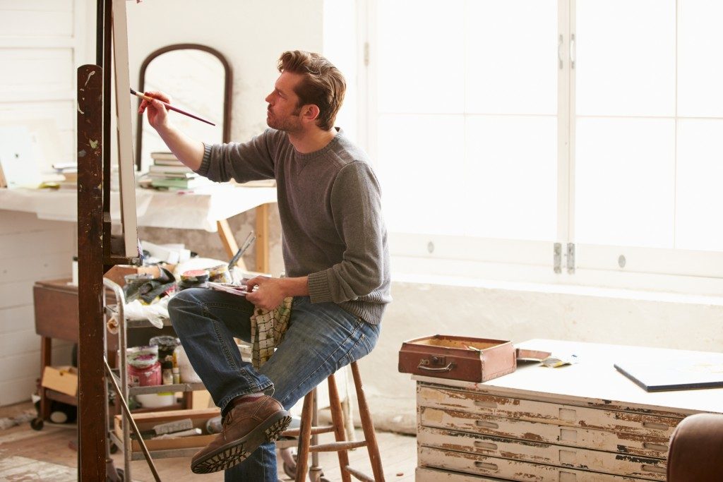 Artist painting